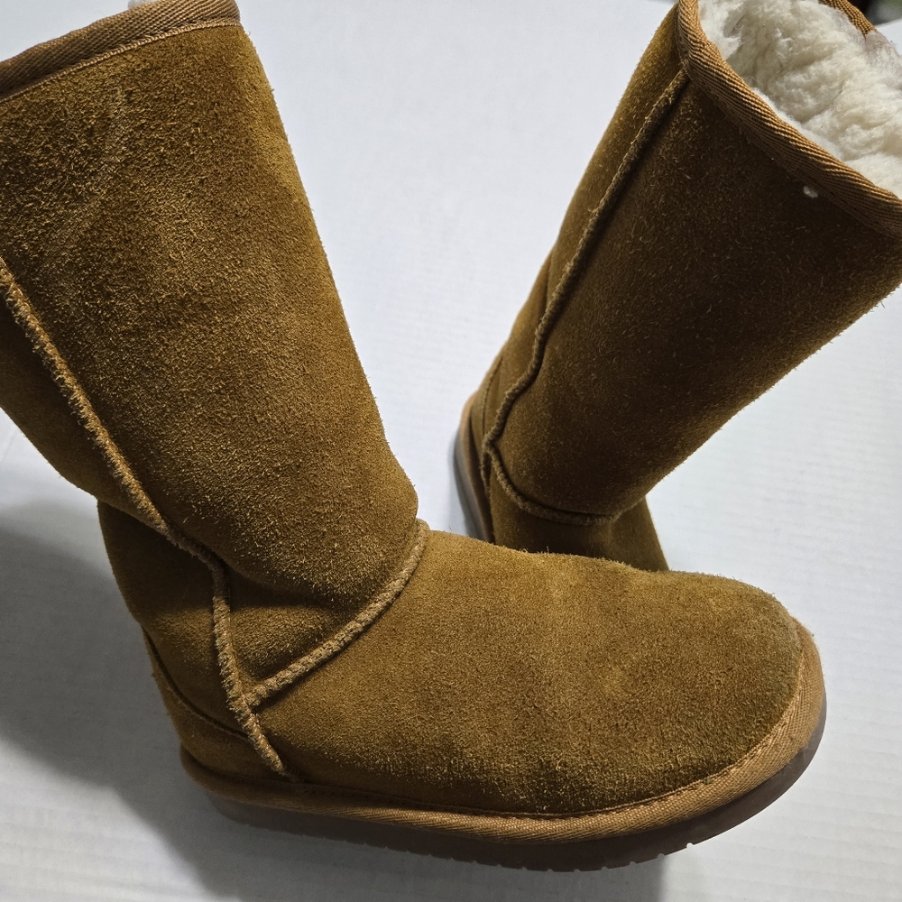 UGG KOOLABURRA GIRLS TALL FUR SUEDE‎ BOOTS CHESTNUT 13